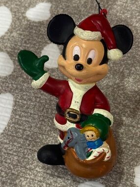 Vintage 90s Mickey Mouse Ornament Walt Disney World santa claus christmas tree